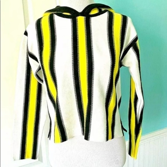 Forever 21 Sz Small Crop Sweater Hooded Striped - Picture 2 of 5